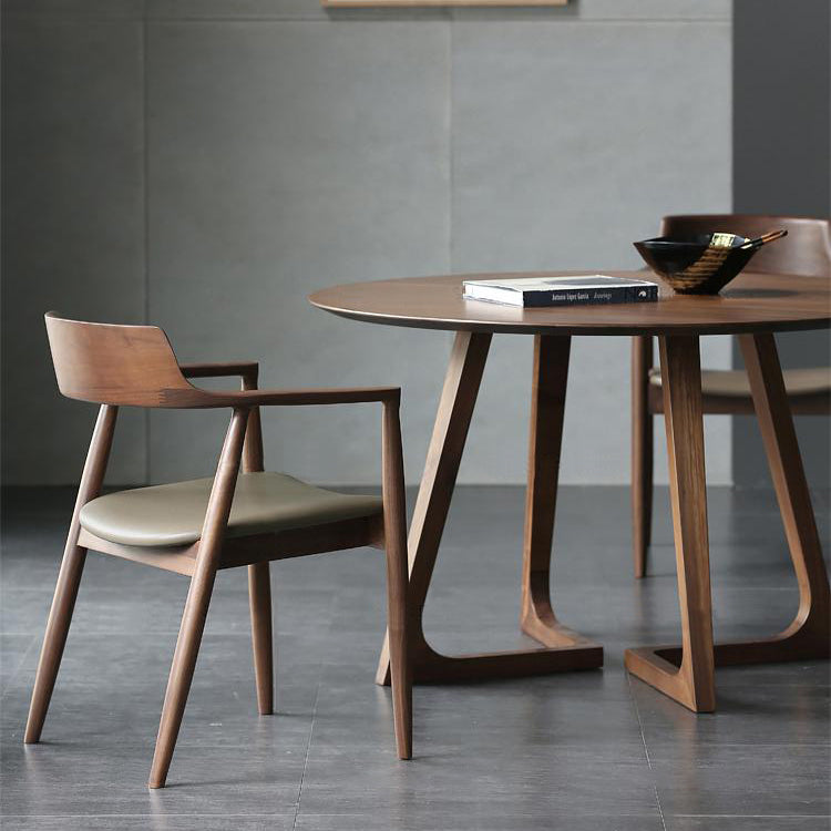 Contemporary Dining Chair 20'' Wide Open Arm Chair with 4 Wood Legs for Home Clearhalo ' kitchen&dining_furn' 'Dining Chairs' 'Dining Tables & Seating' 'dining_chair' 'furn' 'furn_dining_chair' 'Furniture' 'furniture_dining_chair' 'Kitchen & Dining Furniture' 'kitchen' 3484013