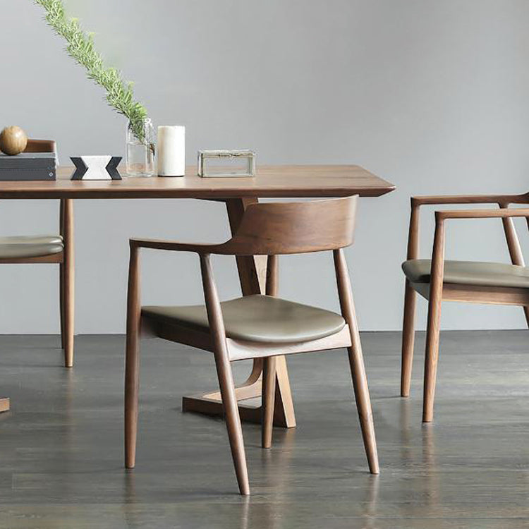 Contemporary Dining Chair 20'' Wide Open Arm Chair with 4 Wood Legs for Home Clearhalo ' kitchen&dining_furn' 'Dining Chairs' 'Dining Tables & Seating' 'dining_chair' 'furn' 'furn_dining_chair' 'Furniture' 'furniture_dining_chair' 'Kitchen & Dining Furniture' 'kitchen' 3484015