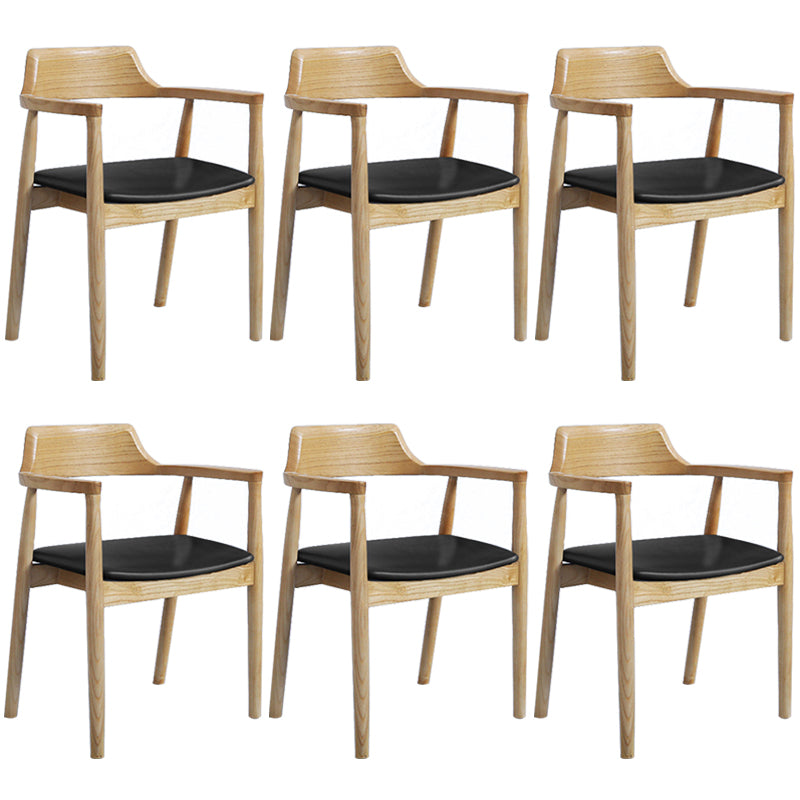 Contemporary Dining Chair 20'' Wide Open Arm Chair with 4 Wood Legs for Home Wood Faux Leather 6 Piece Set Clearhalo ' kitchen&dining_furn' 'Dining Chairs' 'Dining Tables & Seating' 'dining_chair' 'furn' 'furn_dining_chair' 'Furniture' 'furniture_dining_chair' 'Kitchen & Dining Furniture' 'kitchen' 3484016