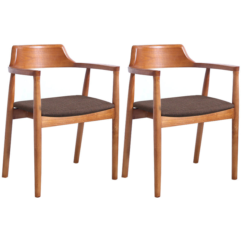 Contemporary Dining Chair 20'' Wide Open Arm Chair with 4 Wood Legs for Home Brown Linen 2 Piece Set Clearhalo ' kitchen&dining_furn' 'Dining Chairs' 'Dining Tables & Seating' 'dining_chair' 'furn' 'furn_dining_chair' 'Furniture' 'furniture_dining_chair' 'Kitchen & Dining Furniture' 'kitchen' 3484017
