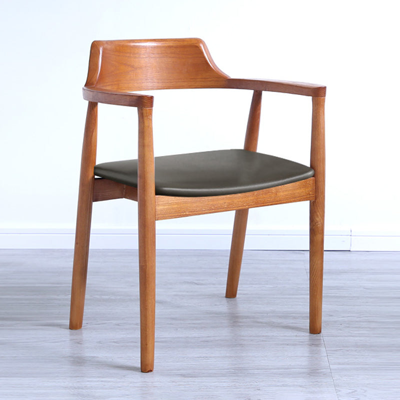 Contemporary Dining Chair 20'' Wide Open Arm Chair with 4 Wood Legs for Home Clearhalo ' kitchen&dining_furn' 'Dining Chairs' 'Dining Tables & Seating' 'dining_chair' 'furn' 'furn_dining_chair' 'Furniture' 'furniture_dining_chair' 'Kitchen & Dining Furniture' 'kitchen' 3484019