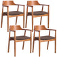 Contemporary Dining Chair 20'' Wide Open Arm Chair with 4 Wood Legs for Home Brown Linen 4 Piece Set Clearhalo ' kitchen&dining_furn' 'Dining Chairs' 'Dining Tables & Seating' 'dining_chair' 'furn' 'furn_dining_chair' 'Furniture' 'furniture_dining_chair' 'Kitchen & Dining Furniture' 'kitchen' 3484020