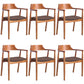 Contemporary Dining Chair 20'' Wide Open Arm Chair with 4 Wood Legs for Home Brown Linen 6 Piece Set Clearhalo ' kitchen&dining_furn' 'Dining Chairs' 'Dining Tables & Seating' 'dining_chair' 'furn' 'furn_dining_chair' 'Furniture' 'furniture_dining_chair' 'Kitchen & Dining Furniture' 'kitchen' 3484021
