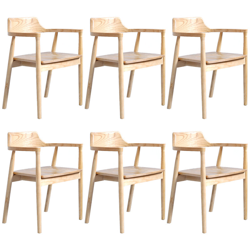 Contemporary Dining Chair 20'' Wide Open Arm Chair with 4 Wood Legs for Home Wood Wood 6 Piece Set Clearhalo ' kitchen&dining_furn' 'Dining Chairs' 'Dining Tables & Seating' 'dining_chair' 'furn' 'furn_dining_chair' 'Furniture' 'furniture_dining_chair' 'Kitchen & Dining Furniture' 'kitchen' 3484025