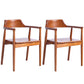 Contemporary Dining Chair 20'' Wide Open Arm Chair with 4 Wood Legs for Home Brown Wood 2 Piece Set Clearhalo ' kitchen&dining_furn' 'Dining Chairs' 'Dining Tables & Seating' 'dining_chair' 'furn' 'furn_dining_chair' 'Furniture' 'furniture_dining_chair' 'Kitchen & Dining Furniture' 'kitchen' 3484026
