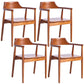 Contemporary Dining Chair 20'' Wide Open Arm Chair with 4 Wood Legs for Home Brown Wood 4 Piece Set Clearhalo ' kitchen&dining_furn' 'Dining Chairs' 'Dining Tables & Seating' 'dining_chair' 'furn' 'furn_dining_chair' 'Furniture' 'furniture_dining_chair' 'Kitchen & Dining Furniture' 'kitchen' 3484027