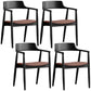 Contemporary Dining Chair 20'' Wide Open Arm Chair with 4 Wood Legs for Home Black Linen 4 Piece Set Clearhalo ' kitchen&dining_furn' 'Dining Chairs' 'Dining Tables & Seating' 'dining_chair' 'furn' 'furn_dining_chair' 'Furniture' 'furniture_dining_chair' 'Kitchen & Dining Furniture' 'kitchen' 3484030