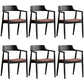 Contemporary Dining Chair 20'' Wide Open Arm Chair with 4 Wood Legs for Home Black Linen 6 Piece Set Clearhalo ' kitchen&dining_furn' 'Dining Chairs' 'Dining Tables & Seating' 'dining_chair' 'furn' 'furn_dining_chair' 'Furniture' 'furniture_dining_chair' 'Kitchen & Dining Furniture' 'kitchen' 3484031