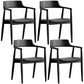 Contemporary Dining Chair 20'' Wide Open Arm Chair with 4 Wood Legs for Home Black Faux Leather 4 Piece Set Clearhalo ' kitchen&dining_furn' 'Dining Chairs' 'Dining Tables & Seating' 'dining_chair' 'furn' 'furn_dining_chair' 'Furniture' 'furniture_dining_chair' 'Kitchen & Dining Furniture' 'kitchen' 3484033