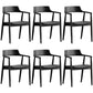 Contemporary Dining Chair 20'' Wide Open Arm Chair with 4 Wood Legs for Home Black Faux Leather 6 Piece Set Clearhalo ' kitchen&dining_furn' 'Dining Chairs' 'Dining Tables & Seating' 'dining_chair' 'furn' 'furn_dining_chair' 'Furniture' 'furniture_dining_chair' 'Kitchen & Dining Furniture' 'kitchen' 3484034