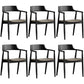 Contemporary Dining Chair 20'' Wide Open Arm Chair with 4 Wood Legs for Home Black Leather 6 Piece Set Clearhalo ' kitchen&dining_furn' 'Dining Chairs' 'Dining Tables & Seating' 'dining_chair' 'furn' 'furn_dining_chair' 'Furniture' 'furniture_dining_chair' 'Kitchen & Dining Furniture' 'kitchen' 3484037