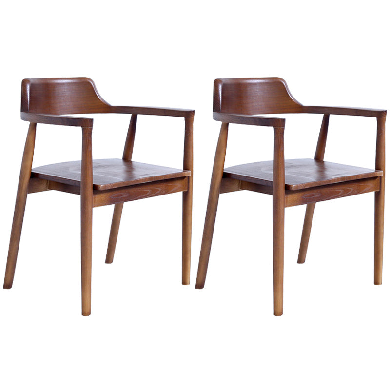 Contemporary Dining Chair 20'' Wide Open Arm Chair with 4 Wood Legs for Home Walnut Wood 2 Piece Set Clearhalo ' kitchen&dining_furn' 'Dining Chairs' 'Dining Tables & Seating' 'dining_chair' 'furn' 'furn_dining_chair' 'Furniture' 'furniture_dining_chair' 'Kitchen & Dining Furniture' 'kitchen' 3484041