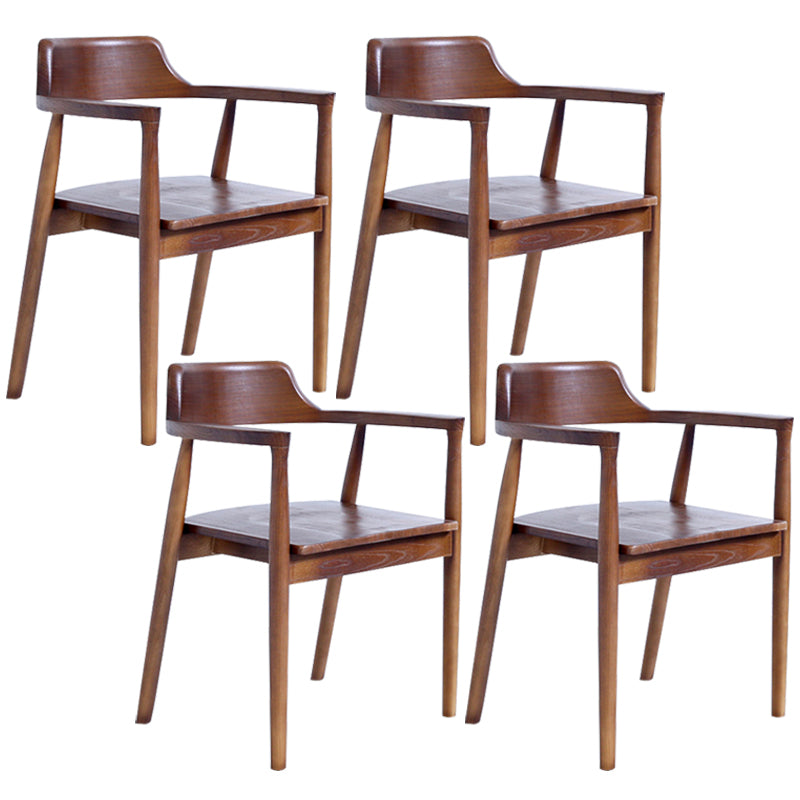 Contemporary Dining Chair 20'' Wide Open Arm Chair with 4 Wood Legs for Home Walnut Wood 4 Piece Set Clearhalo ' kitchen&dining_furn' 'Dining Chairs' 'Dining Tables & Seating' 'dining_chair' 'furn' 'furn_dining_chair' 'Furniture' 'furniture_dining_chair' 'Kitchen & Dining Furniture' 'kitchen' 3484042