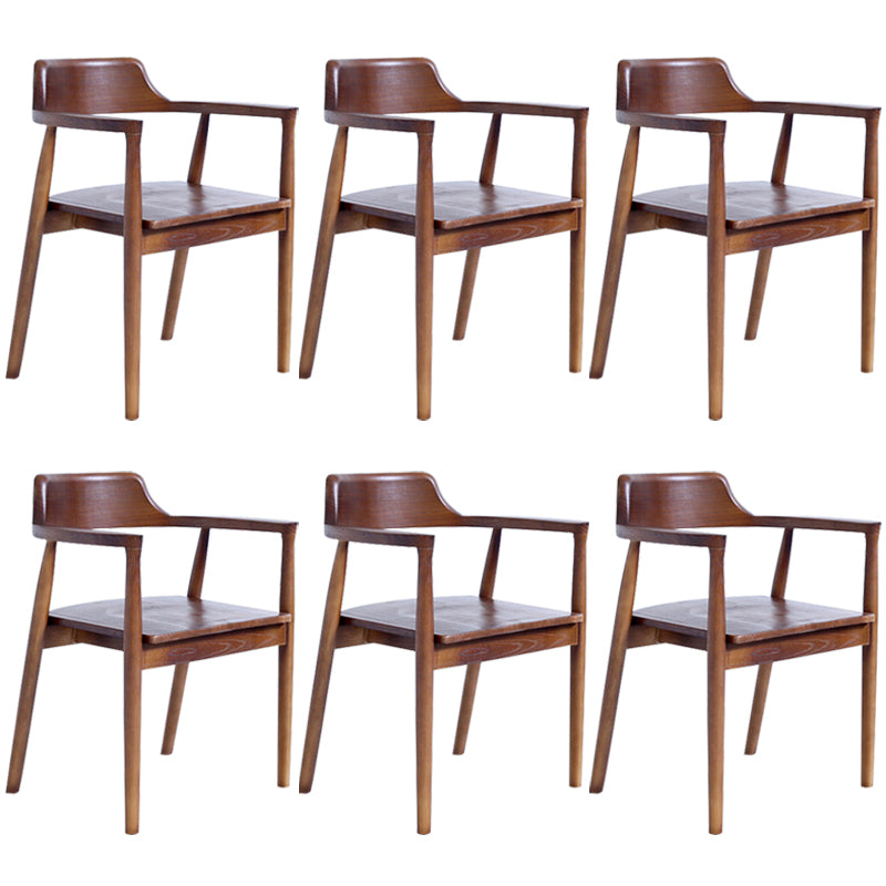 Contemporary Dining Chair 20'' Wide Open Arm Chair with 4 Wood Legs for Home Walnut Wood 6 Piece Set Clearhalo ' kitchen&dining_furn' 'Dining Chairs' 'Dining Tables & Seating' 'dining_chair' 'furn' 'furn_dining_chair' 'Furniture' 'furniture_dining_chair' 'Kitchen & Dining Furniture' 'kitchen' 3484043