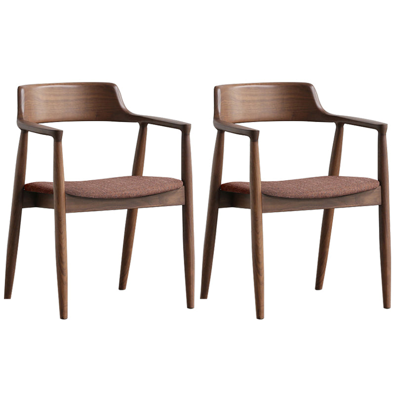 Contemporary Dining Chair 20'' Wide Open Arm Chair with 4 Wood Legs for Home Walnut Linen 2 Piece Set Clearhalo ' kitchen&dining_furn' 'Dining Chairs' 'Dining Tables & Seating' 'dining_chair' 'furn' 'furn_dining_chair' 'Furniture' 'furniture_dining_chair' 'Kitchen & Dining Furniture' 'kitchen' 3484044