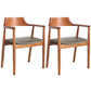 Contemporary Dining Chair 20'' Wide Open Arm Chair with 4 Wood Legs for Home Brown Leather 2 Piece Set Clearhalo ' kitchen&dining_furn' 'Dining Chairs' 'Dining Tables & Seating' 'dining_chair' 'furn' 'furn_dining_chair' 'Furniture' 'furniture_dining_chair' 'Kitchen & Dining Furniture' 'kitchen' 3484047