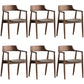 Contemporary Dining Chair 20'' Wide Open Arm Chair with 4 Wood Legs for Home Walnut Leather 6 Piece Set Clearhalo ' kitchen&dining_furn' 'Dining Chairs' 'Dining Tables & Seating' 'dining_chair' 'furn' 'furn_dining_chair' 'Furniture' 'furniture_dining_chair' 'Kitchen & Dining Furniture' 'kitchen' 3484052