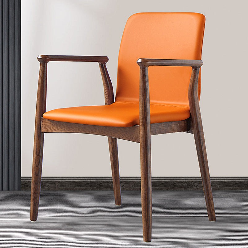 Contemporary Solid Back Kitchen Dining Arm Chair Solid Wood Dining Arm Chair Clearhalo ' kitchen&dining_furn' 'Dining Chairs' 'Dining Tables & Seating' 'dining_chair' 'furn' 'furn_dining_chair' 'Furniture' 'furniture_dining_chair' 'Kitchen & Dining Furniture' 'kitchen' 3484083