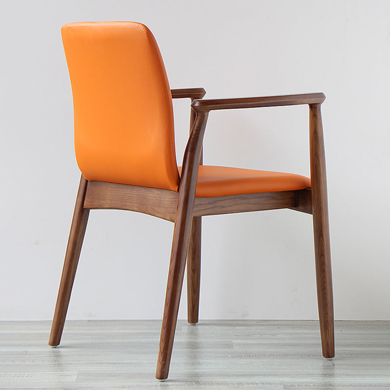 Contemporary Solid Back Kitchen Dining Arm Chair Solid Wood Dining Arm Chair Clearhalo ' kitchen&dining_furn' 'Dining Chairs' 'Dining Tables & Seating' 'dining_chair' 'furn' 'furn_dining_chair' 'Furniture' 'furniture_dining_chair' 'Kitchen & Dining Furniture' 'kitchen' 3484086