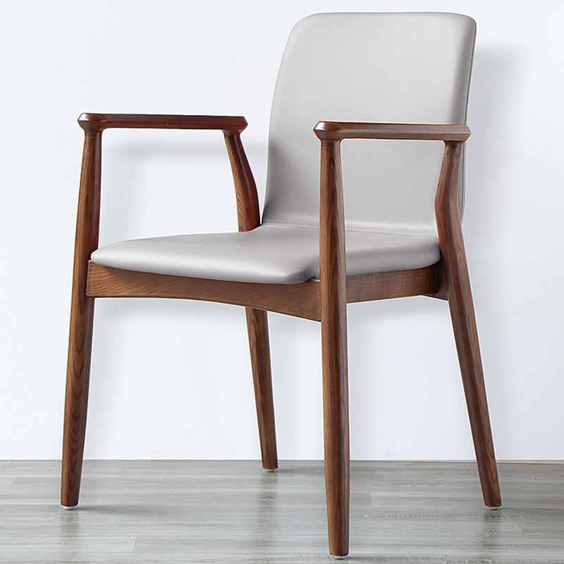 Contemporary Solid Back Kitchen Dining Arm Chair Solid Wood Dining Arm Chair Clearhalo ' kitchen&dining_furn' 'Dining Chairs' 'Dining Tables & Seating' 'dining_chair' 'furn' 'furn_dining_chair' 'Furniture' 'furniture_dining_chair' 'Kitchen & Dining Furniture' 'kitchen' 3484088