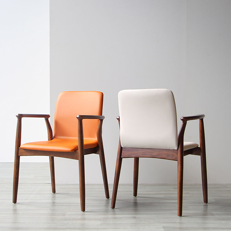 Contemporary Solid Back Kitchen Dining Arm Chair Solid Wood Dining Arm Chair Clearhalo ' kitchen&dining_furn' 'Dining Chairs' 'Dining Tables & Seating' 'dining_chair' 'furn' 'furn_dining_chair' 'Furniture' 'furniture_dining_chair' 'Kitchen & Dining Furniture' 'kitchen' 3484095