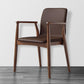 Contemporary Solid Back Kitchen Dining Arm Chair Solid Wood Dining Arm Chair Coffee 1 Piece Walnut Clearhalo ' kitchen&dining_furn' 'Dining Chairs' 'Dining Tables & Seating' 'dining_chair' 'furn' 'furn_dining_chair' 'Furniture' 'furniture_dining_chair' 'Kitchen & Dining Furniture' 'kitchen' 3484096