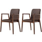 Contemporary Solid Back Kitchen Dining Arm Chair Solid Wood Dining Arm Chair Coffee 2 Piece Set Walnut Clearhalo ' kitchen&dining_furn' 'Dining Chairs' 'Dining Tables & Seating' 'dining_chair' 'furn' 'furn_dining_chair' 'Furniture' 'furniture_dining_chair' 'Kitchen & Dining Furniture' 'kitchen' 3484098