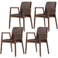Contemporary Solid Back Kitchen Dining Arm Chair Solid Wood Dining Arm Chair Coffee 4 Piece Set Walnut Clearhalo ' kitchen&dining_furn' 'Dining Chairs' 'Dining Tables & Seating' 'dining_chair' 'furn' 'furn_dining_chair' 'Furniture' 'furniture_dining_chair' 'Kitchen & Dining Furniture' 'kitchen' 3484100