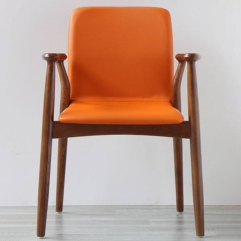 Contemporary Solid Back Kitchen Dining Arm Chair Solid Wood Dining Arm Chair Clearhalo ' kitchen&dining_furn' 'Dining Chairs' 'Dining Tables & Seating' 'dining_chair' 'furn' 'furn_dining_chair' 'Furniture' 'furniture_dining_chair' 'Kitchen & Dining Furniture' 'kitchen' 3484104