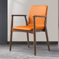 Contemporary Solid Back Kitchen Dining Arm Chair Solid Wood Dining Arm Chair Orange 1 Piece Walnut Clearhalo ' kitchen&dining_furn' 'Dining Chairs' 'Dining Tables & Seating' 'dining_chair' 'furn' 'furn_dining_chair' 'Furniture' 'furniture_dining_chair' 'Kitchen & Dining Furniture' 'kitchen' 3484107