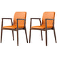 Contemporary Solid Back Kitchen Dining Arm Chair Solid Wood Dining Arm Chair Orange 2 Piece Set Walnut Clearhalo ' kitchen&dining_furn' 'Dining Chairs' 'Dining Tables & Seating' 'dining_chair' 'furn' 'furn_dining_chair' 'Furniture' 'furniture_dining_chair' 'Kitchen & Dining Furniture' 'kitchen' 3484110