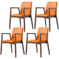 Contemporary Solid Back Kitchen Dining Arm Chair Solid Wood Dining Arm Chair Orange 4 Piece Set Walnut Clearhalo ' kitchen&dining_furn' 'Dining Chairs' 'Dining Tables & Seating' 'dining_chair' 'furn' 'furn_dining_chair' 'Furniture' 'furniture_dining_chair' 'Kitchen & Dining Furniture' 'kitchen' 3484112