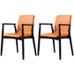 Contemporary Solid Back Kitchen Dining Arm Chair Solid Wood Dining Arm Chair Orange 2 Piece Set Black Clearhalo ' kitchen&dining_furn' 'Dining Chairs' 'Dining Tables & Seating' 'dining_chair' 'furn' 'furn_dining_chair' 'Furniture' 'furniture_dining_chair' 'Kitchen & Dining Furniture' 'kitchen' 3484114