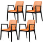 Contemporary Solid Back Kitchen Dining Arm Chair Solid Wood Dining Arm Chair Orange 4 Piece Set Black Clearhalo ' kitchen&dining_furn' 'Dining Chairs' 'Dining Tables & Seating' 'dining_chair' 'furn' 'furn_dining_chair' 'Furniture' 'furniture_dining_chair' 'Kitchen & Dining Furniture' 'kitchen' 3484115