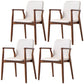 Contemporary Solid Back Kitchen Dining Arm Chair Solid Wood Dining Arm Chair Off-White 4 Piece Set Walnut Clearhalo ' kitchen&dining_furn' 'Dining Chairs' 'Dining Tables & Seating' 'dining_chair' 'furn' 'furn_dining_chair' 'Furniture' 'furniture_dining_chair' 'Kitchen & Dining Furniture' 'kitchen' 3484121