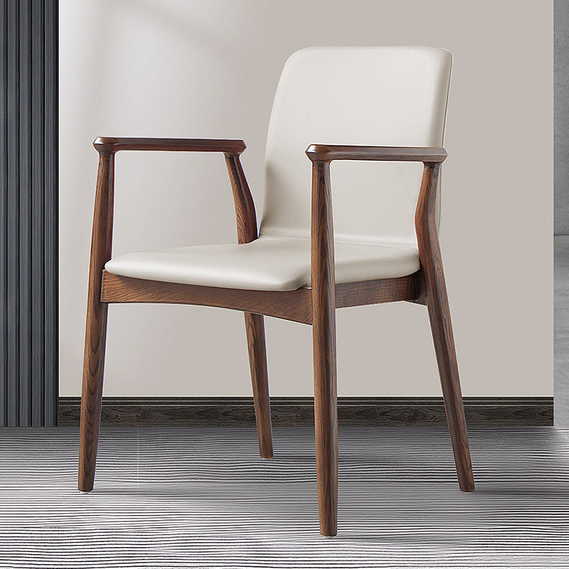Contemporary Solid Back Kitchen Dining Arm Chair Solid Wood Dining Arm Chair Apricot 1 Piece Walnut Clearhalo ' kitchen&dining_furn' 'Dining Chairs' 'Dining Tables & Seating' 'dining_chair' 'furn' 'furn_dining_chair' 'Furniture' 'furniture_dining_chair' 'Kitchen & Dining Furniture' 'kitchen' 3484122