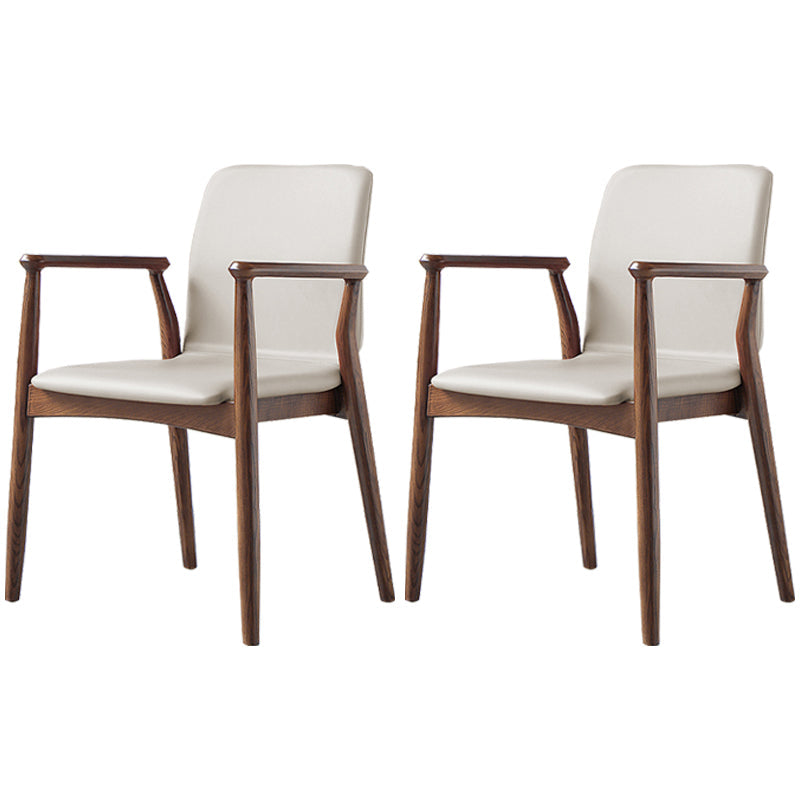 Contemporary Solid Back Kitchen Dining Arm Chair Solid Wood Dining Arm Chair Apricot 2 Piece Set Walnut Clearhalo ' kitchen&dining_furn' 'Dining Chairs' 'Dining Tables & Seating' 'dining_chair' 'furn' 'furn_dining_chair' 'Furniture' 'furniture_dining_chair' 'Kitchen & Dining Furniture' 'kitchen' 3484123