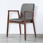 Contemporary Solid Back Kitchen Dining Arm Chair Solid Wood Dining Arm Chair Dark Gray 1 Piece Walnut Clearhalo ' kitchen&dining_furn' 'Dining Chairs' 'Dining Tables & Seating' 'dining_chair' 'furn' 'furn_dining_chair' 'Furniture' 'furniture_dining_chair' 'Kitchen & Dining Furniture' 'kitchen' 3484125