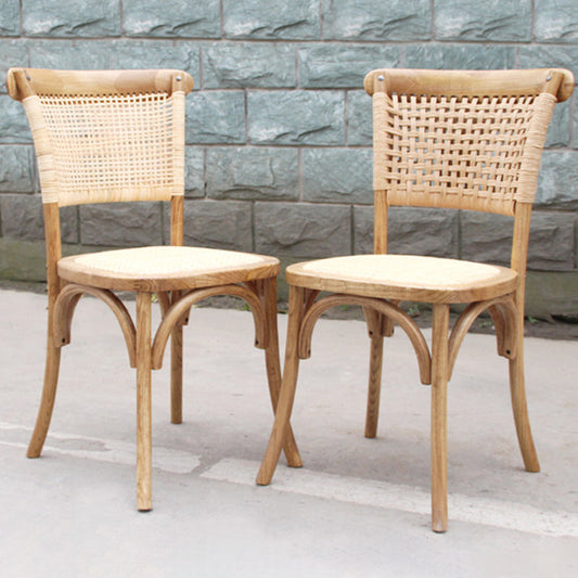 Solid Wood Country Style Dining Room Chair Matte Finish Cane Back Dining Chairs Clearhalo ' kitchen&dining_furn' 'Dining Chairs' 'Dining Tables & Seating' 'dining_chair' 'furn' 'furn_dining_chair' 'Furniture' 'furniture_dining_chair' 'Kitchen & Dining Furniture' 'kitchen' 3484128