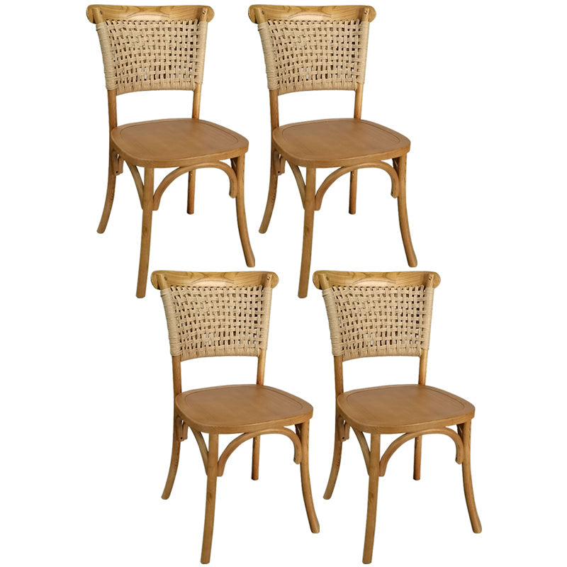 Solid Wood Country Style Dining Room Chair Matte Finish Cane Back Dining Chairs Wood 4 Piece Set Clearhalo ' kitchen&dining_furn' 'Dining Chairs' 'Dining Tables & Seating' 'dining_chair' 'furn' 'furn_dining_chair' 'Furniture' 'furniture_dining_chair' 'Kitchen & Dining Furniture' 'kitchen' 3484130