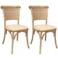 Solid Wood Country Style Dining Room Chair Matte Finish Cane Back Dining Chairs Light Wood 2 Piece Set Clearhalo ' kitchen&dining_furn' 'Dining Chairs' 'Dining Tables & Seating' 'dining_chair' 'furn' 'furn_dining_chair' 'Furniture' 'furniture_dining_chair' 'Kitchen & Dining Furniture' 'kitchen' 3484135