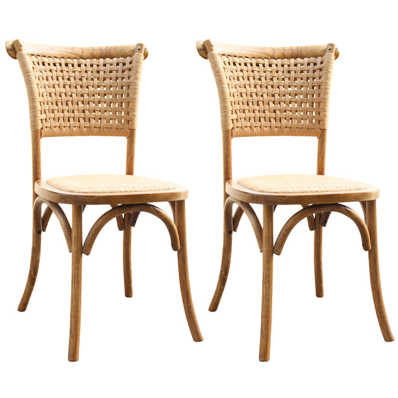 Solid Wood Country Style Dining Room Chair Matte Finish Cane Back Dining Chairs Distressed Wood 2 Piece Set Clearhalo ' kitchen&dining_furn' 'Dining Chairs' 'Dining Tables & Seating' 'dining_chair' 'furn' 'furn_dining_chair' 'Furniture' 'furniture_dining_chair' 'Kitchen & Dining Furniture' 'kitchen' 3484140