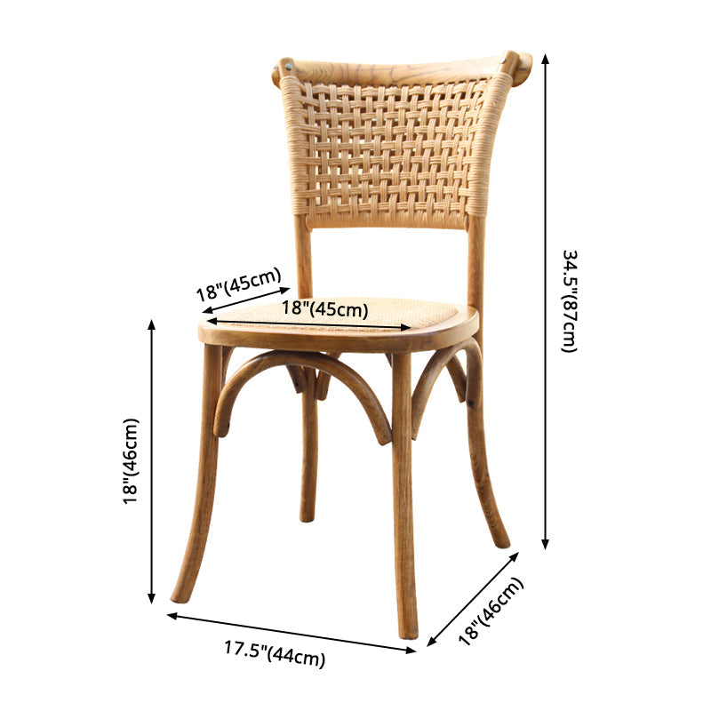 Solid Wood Country Style Dining Room Chair Matte Finish Cane Back Dining Chairs Clearhalo ' kitchen&dining_furn' 'Dining Chairs' 'Dining Tables & Seating' 'dining_chair' 'furn' 'furn_dining_chair' 'Furniture' 'furniture_dining_chair' 'Kitchen & Dining Furniture' 'kitchen' 3484145