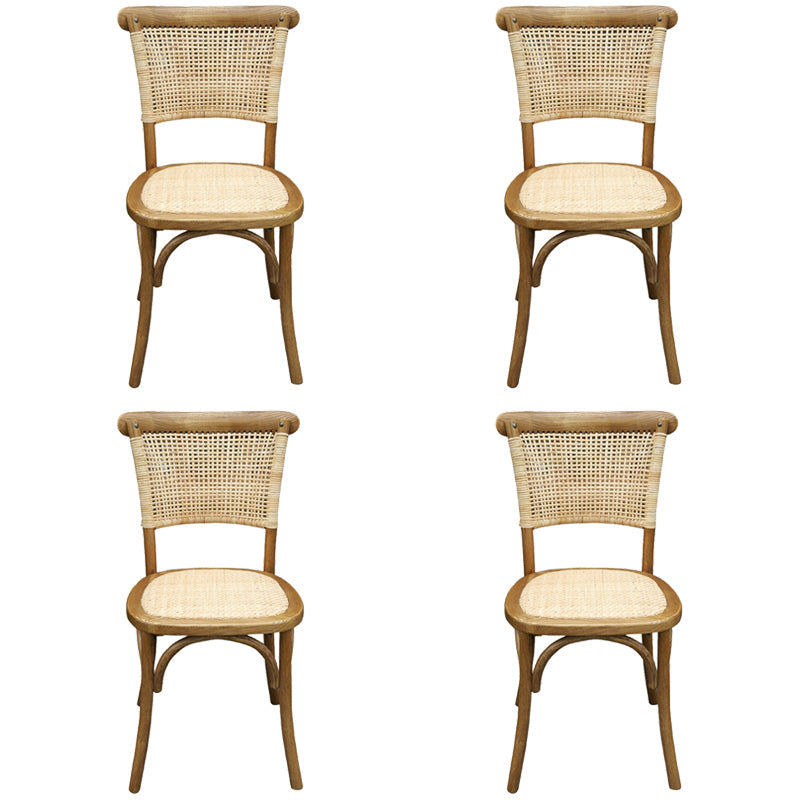 Solid Wood Country Style Dining Room Chair Matte Finish Cane Back Dining Chairs Natural 4 Piece Set Clearhalo ' kitchen&dining_furn' 'Dining Chairs' 'Dining Tables & Seating' 'dining_chair' 'furn' 'furn_dining_chair' 'Furniture' 'furniture_dining_chair' 'Kitchen & Dining Furniture' 'kitchen' 3484147