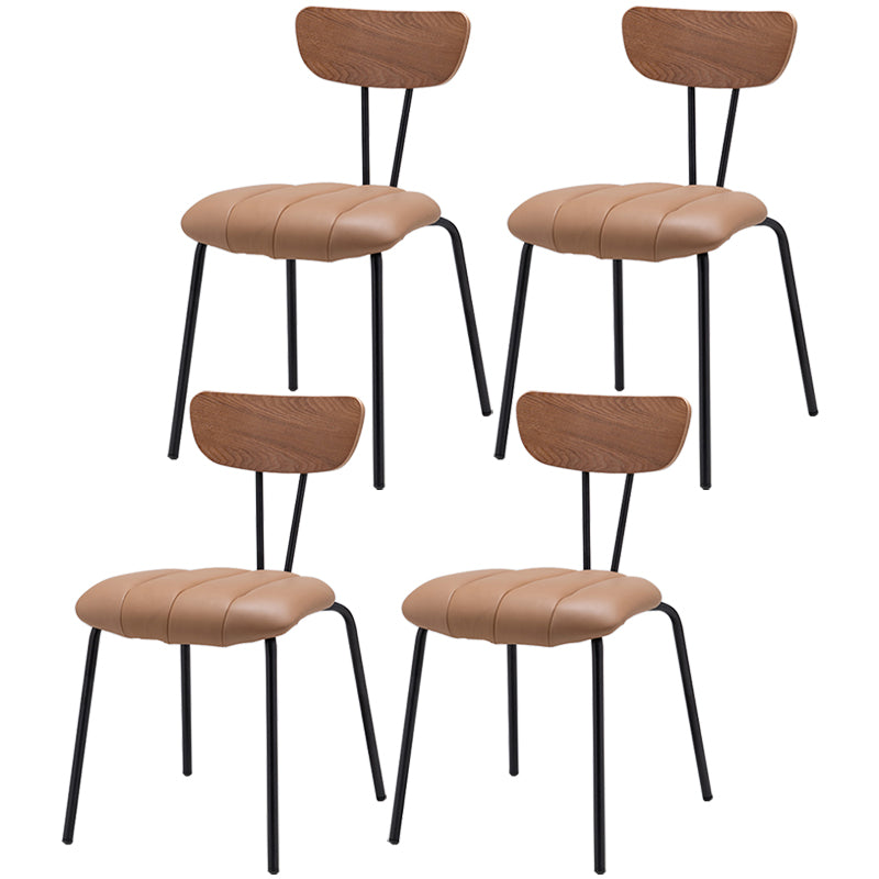 Nordic Style Solid Wood Dining Room Chair Open Back Dining Side Chair for Home Use Light Brown Brown 4 Piece Set Clearhalo ' kitchen&dining_furn' 'Dining Chairs' 'Dining Tables & Seating' 'dining_chair' 'furn' 'furn_dining_chair' 'Furniture' 'furniture_dining_chair' 'Kitchen & Dining Furniture' 'kitchen' 3484152
