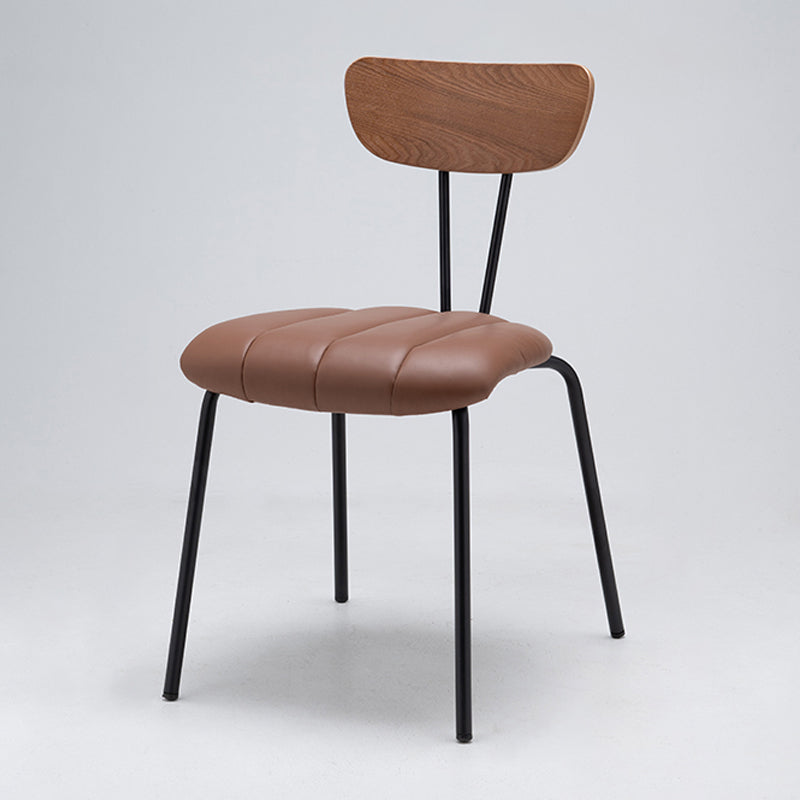 Nordic Style Solid Wood Dining Room Chair Open Back Dining Side Chair for Home Use Brown Brown 1 Piece Clearhalo ' kitchen&dining_furn' 'Dining Chairs' 'Dining Tables & Seating' 'dining_chair' 'furn' 'furn_dining_chair' 'Furniture' 'furniture_dining_chair' 'Kitchen & Dining Furniture' 'kitchen' 3484155