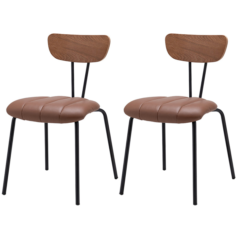 Nordic Style Solid Wood Dining Room Chair Open Back Dining Side Chair for Home Use Brown Brown 2 Piece Set Clearhalo ' kitchen&dining_furn' 'Dining Chairs' 'Dining Tables & Seating' 'dining_chair' 'furn' 'furn_dining_chair' 'Furniture' 'furniture_dining_chair' 'Kitchen & Dining Furniture' 'kitchen' 3484157