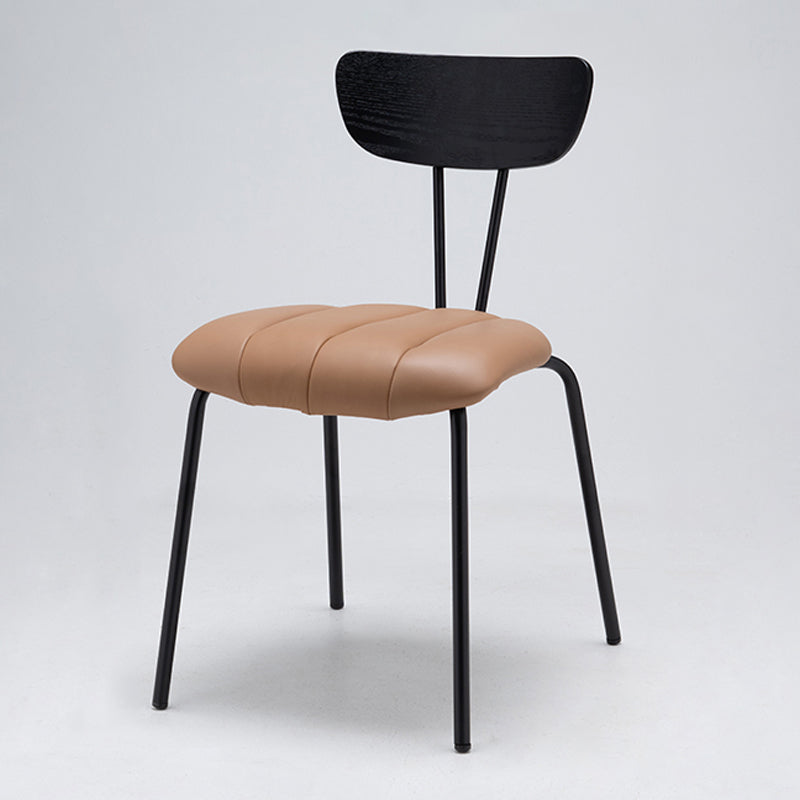 Nordic Style Solid Wood Dining Room Chair Open Back Dining Side Chair for Home Use Light Brown Black 1 Piece Clearhalo ' kitchen&dining_furn' 'Dining Chairs' 'Dining Tables & Seating' 'dining_chair' 'furn' 'furn_dining_chair' 'Furniture' 'furniture_dining_chair' 'Kitchen & Dining Furniture' 'kitchen' 3484160