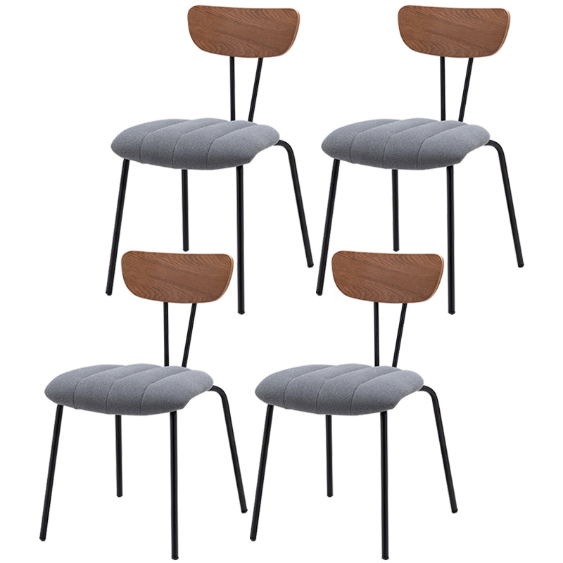 Nordic Style Solid Wood Dining Room Chair Open Back Dining Side Chair for Home Use Grey Brown 4 Piece Set Clearhalo ' kitchen&dining_furn' 'Dining Chairs' 'Dining Tables & Seating' 'dining_chair' 'furn' 'furn_dining_chair' 'Furniture' 'furniture_dining_chair' 'Kitchen & Dining Furniture' 'kitchen' 3484170