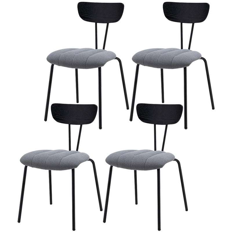 Nordic Style Solid Wood Dining Room Chair Open Back Dining Side Chair for Home Use Grey Black 4 Piece Set Clearhalo ' kitchen&dining_furn' 'Dining Chairs' 'Dining Tables & Seating' 'dining_chair' 'furn' 'furn_dining_chair' 'Furniture' 'furniture_dining_chair' 'Kitchen & Dining Furniture' 'kitchen' 3484173